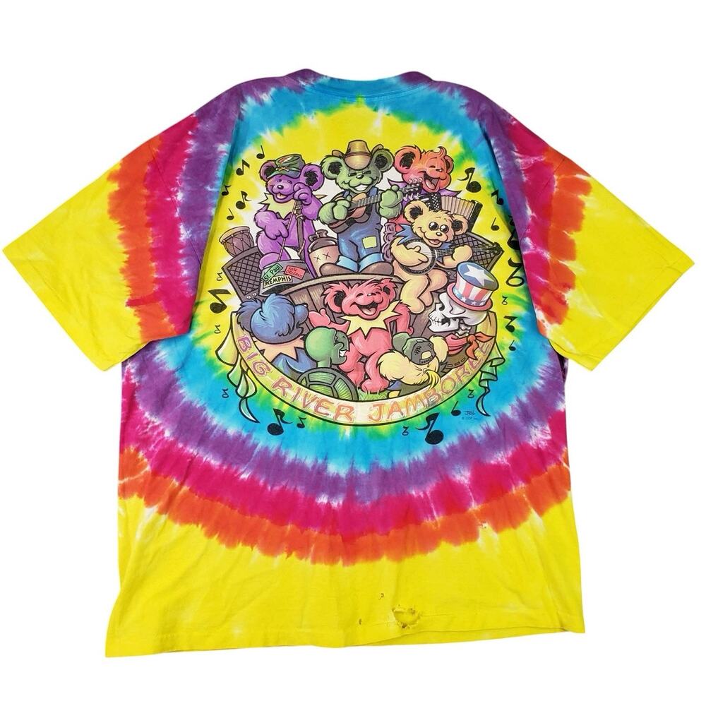 Grateful Dead‎ Dancing Bears Shirt Mens XL Short Sleeve Liquid Blue Jamboree USA - Picture 3 of 12